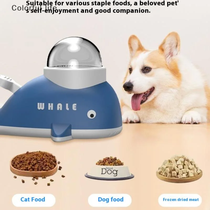 الكرتون الحوت كلب القط المغذية التلقائية المضادة للانزلاق قاعدة تجميد المجففة قاذفة الحيوانات الأليفة التدريب التفاعلي موزع الغذاء اللعب