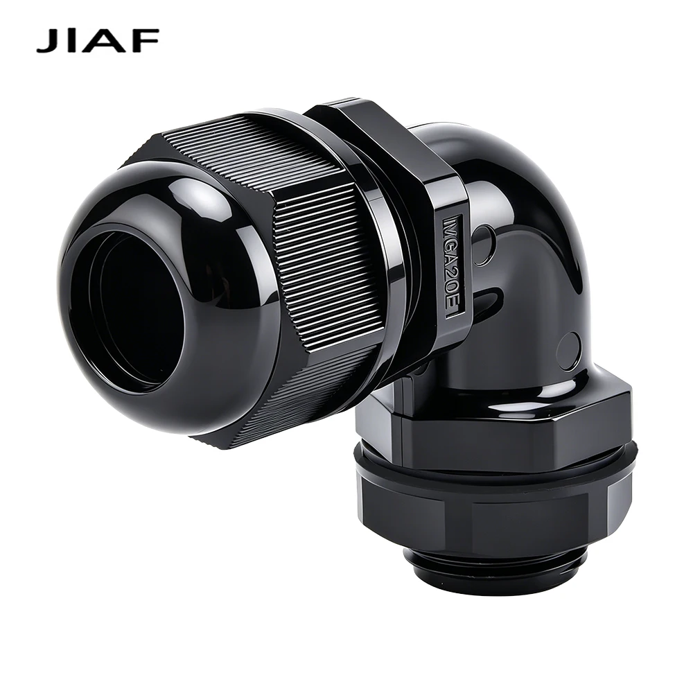 1Pcs 90 Degrees Right Angle Nylon Cable Gland M12/M16/M20/M25 Waterproof Plastic Cable Entry Gland Sealing Connector