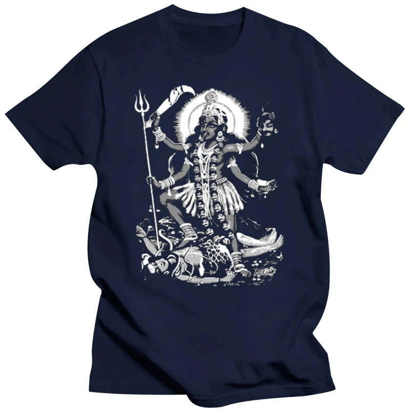 Hindu God Kali Men's T Shirt Summer Fashion Short Sleeve Tees Round Neck Cotton Black Tops S - 3XL