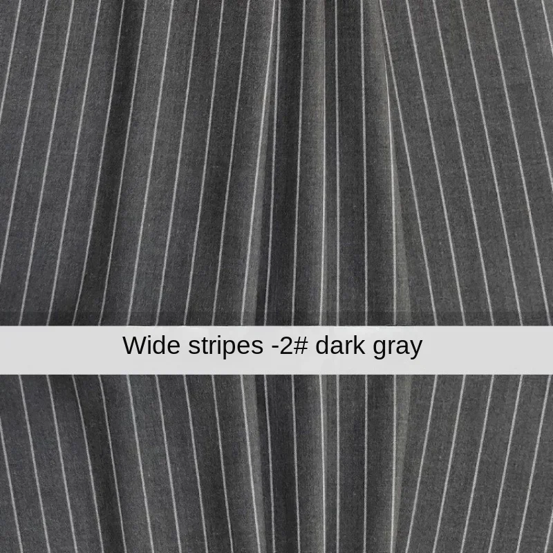 Yarn Dyed TR Fabric Men Women\'s Elastic Vertical Stripe Suit Wide Leg Pants Wrap Skirt Cloth for Dress Diy Sewing Per Meter