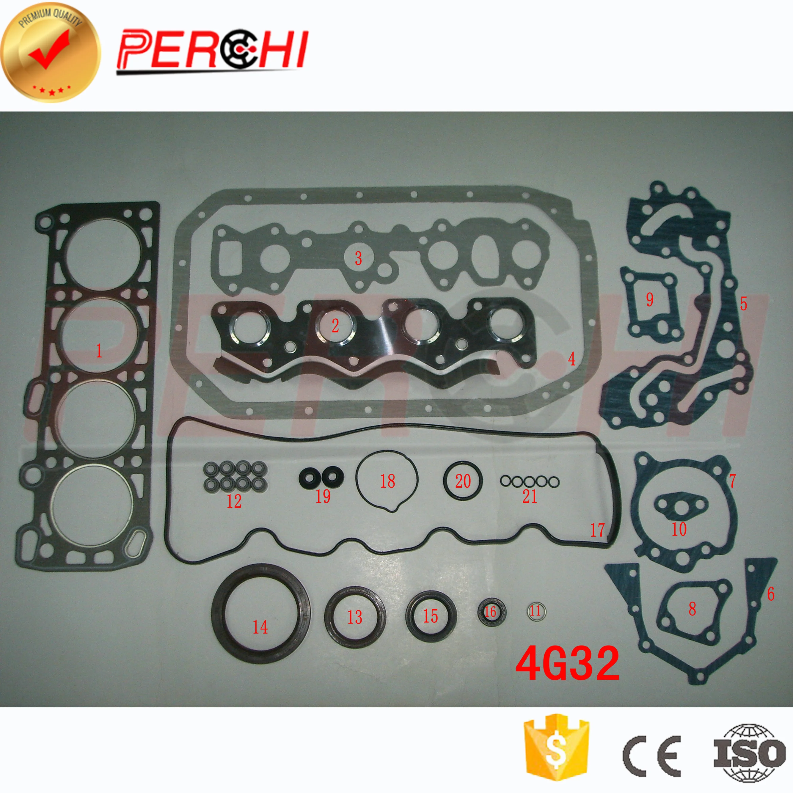 For MITSUBISHI 4G32 GS,G32B CORDIA GALANT IV L 300 DELICA II LANCER II MIRAGE I SIGMA TREDIA 1.6 Engine Gasket Kit Set MD997156