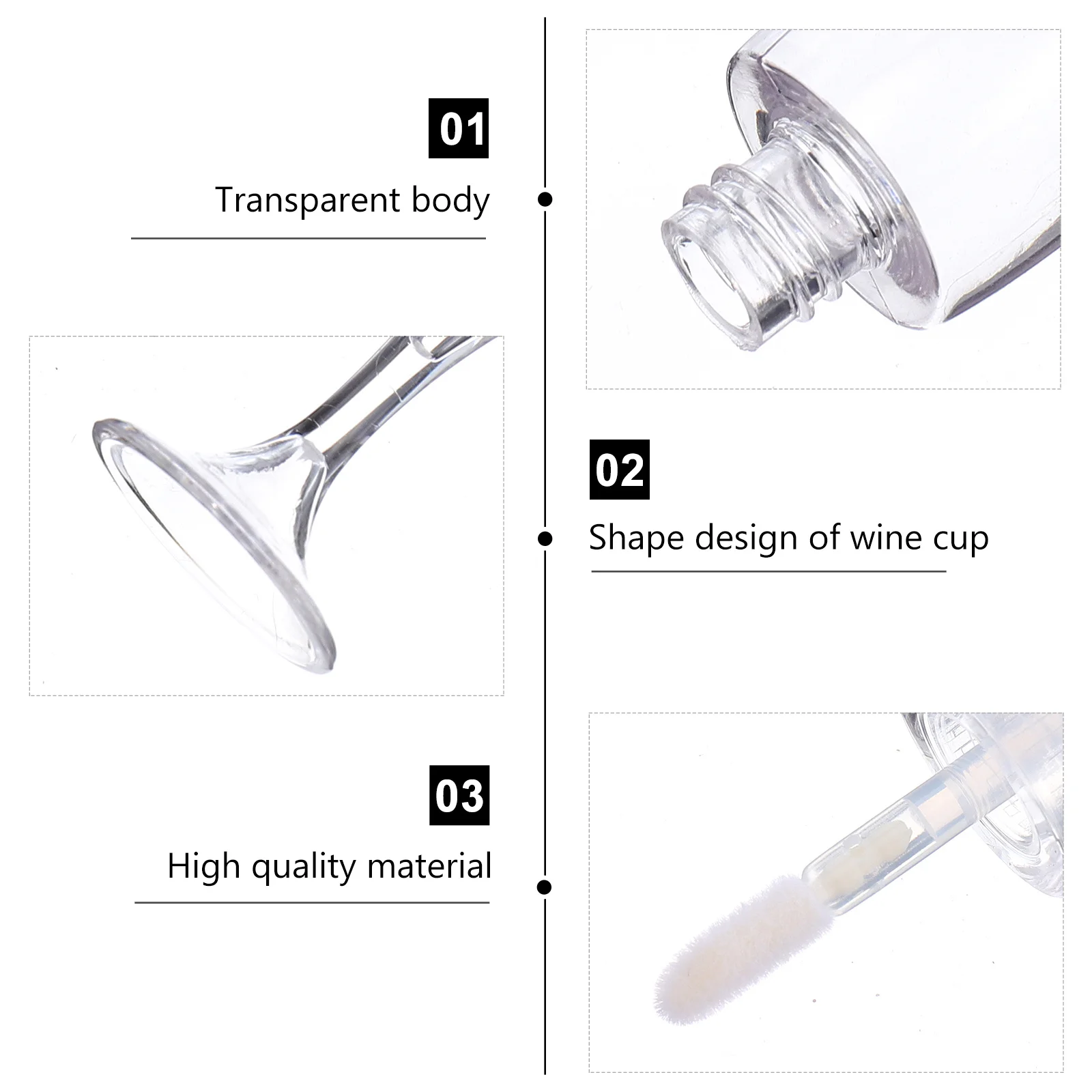 12Pcs Wine Glass Shaped Lip Gloss Tubes Refillable Small Portable Containers Lip Balm Bottle Vials Refillable Bottles