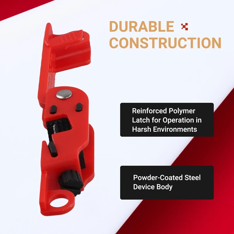 New Red Electrical Box Circuit Breaker Lockout, Tagout Breaker Box Lock For Standard Single And Double Toggles