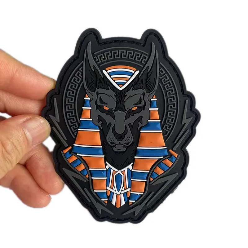 Mythologie Taktischer PVC-Patch mit Klettverschluss Medusa Anubis Baphomet Cthulhu Shiva Gummi-Aufkleber Moral-Rucksack-Abzeichen Leuchtet im Dunkeln – Detail 2