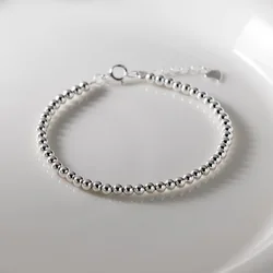 La Monada 15+3cm Simple Bracelets For Women Silver 925 Bead Chain Simple Sterling 925 Silver Women's Bracelet