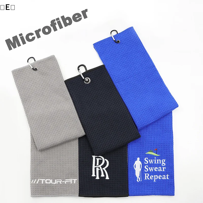 

〔E〕Golf Towel Tri-fold Sports Microfiber Waffle Club Wipe Ball Towel Pineapple Grid〔Winter5〕