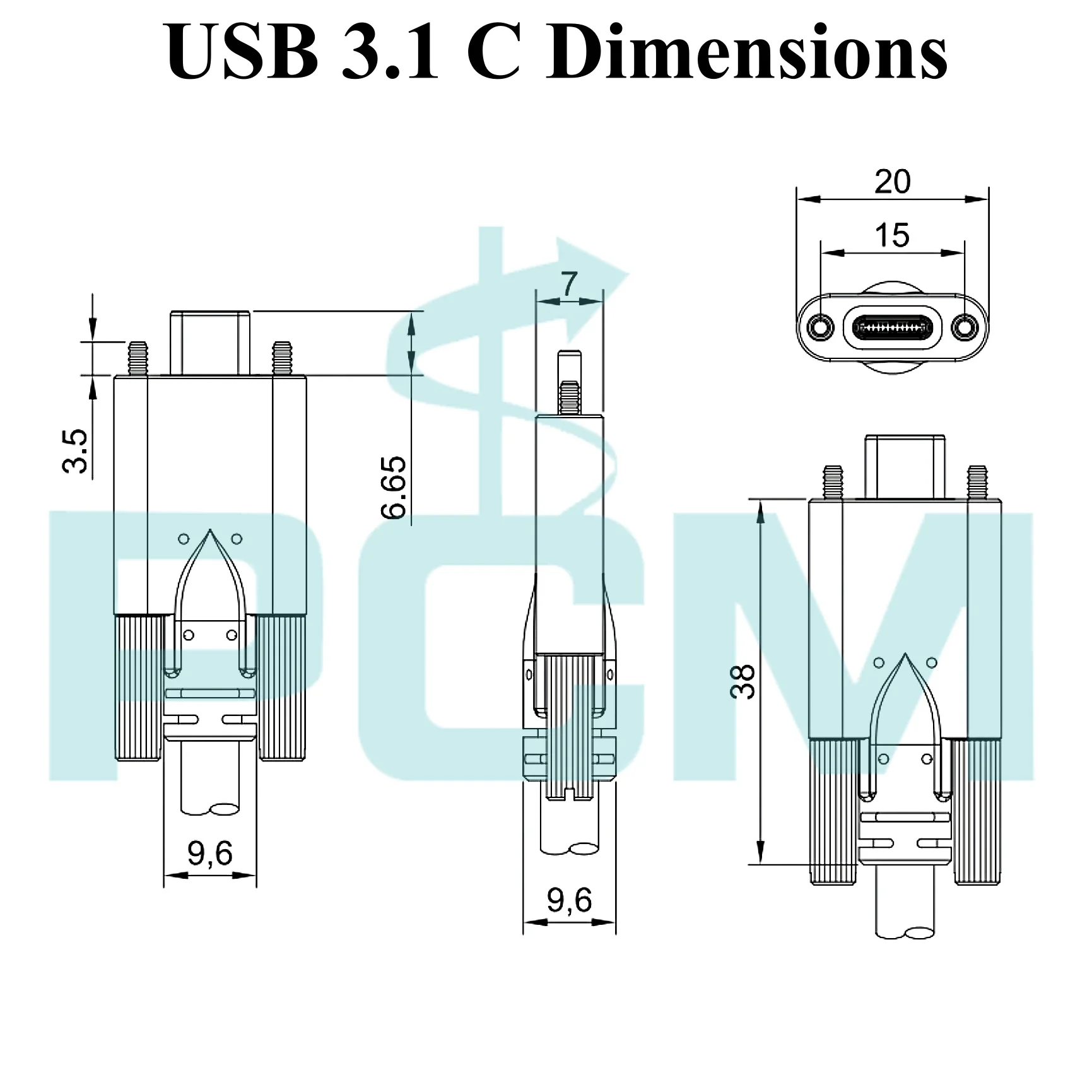 USB Active Repeater Cable, USB 3.0 A to USB 3.1 Type-C Active High Flex Drag Chain Cable with Signal Amplifier, M2 Screw Locking