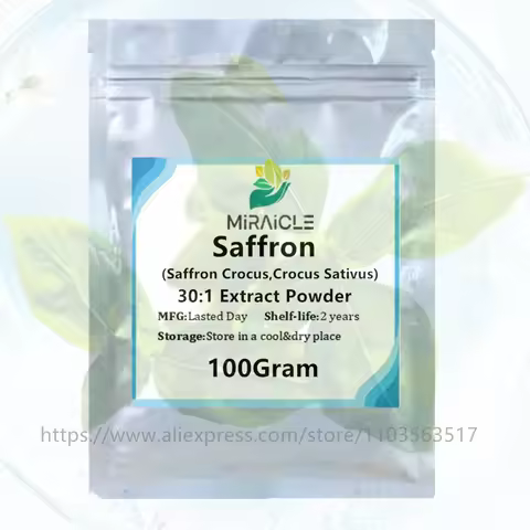 Customized Natural Saffron Crocus Extract Powder with Aluminum Foil Bag Packing Double Deck Plastic Bag for Global Distributors