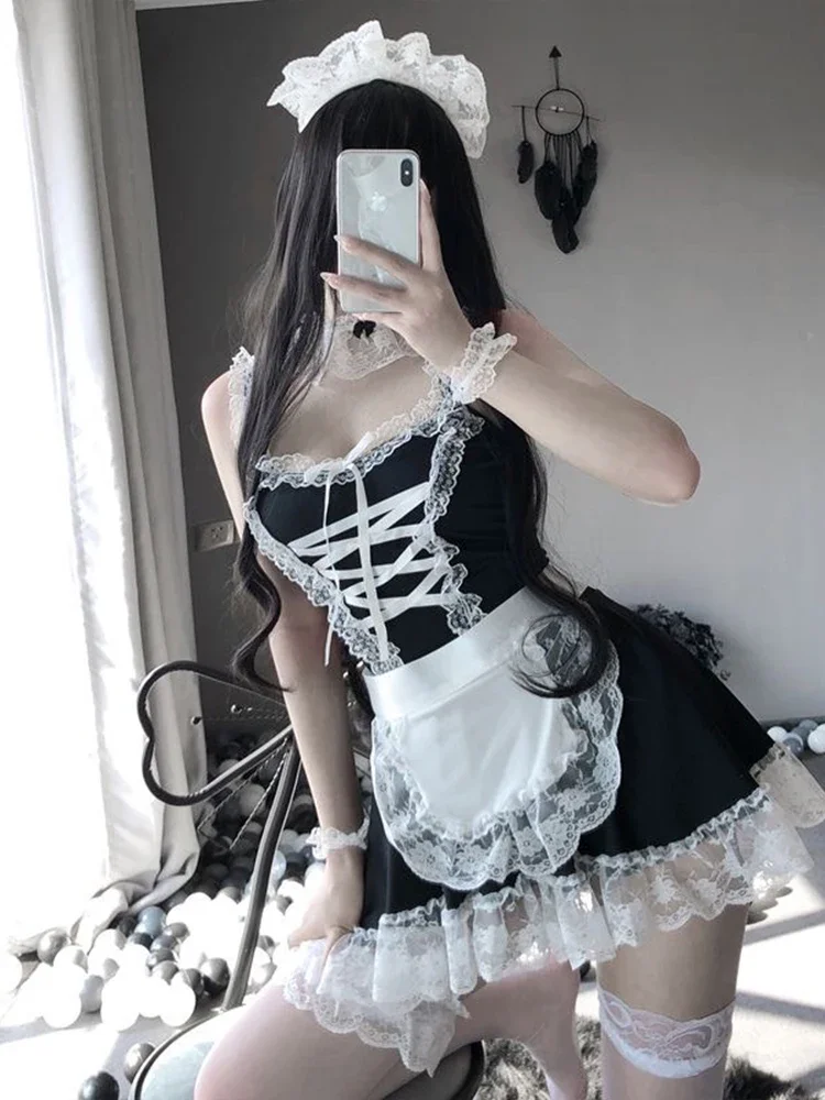 

Lolita Dress Sexy Maid Outfit Christmas Cosplay Costume Women French Servant Lolita Babydoll Dress Uniform Suit Cosplay Costumes