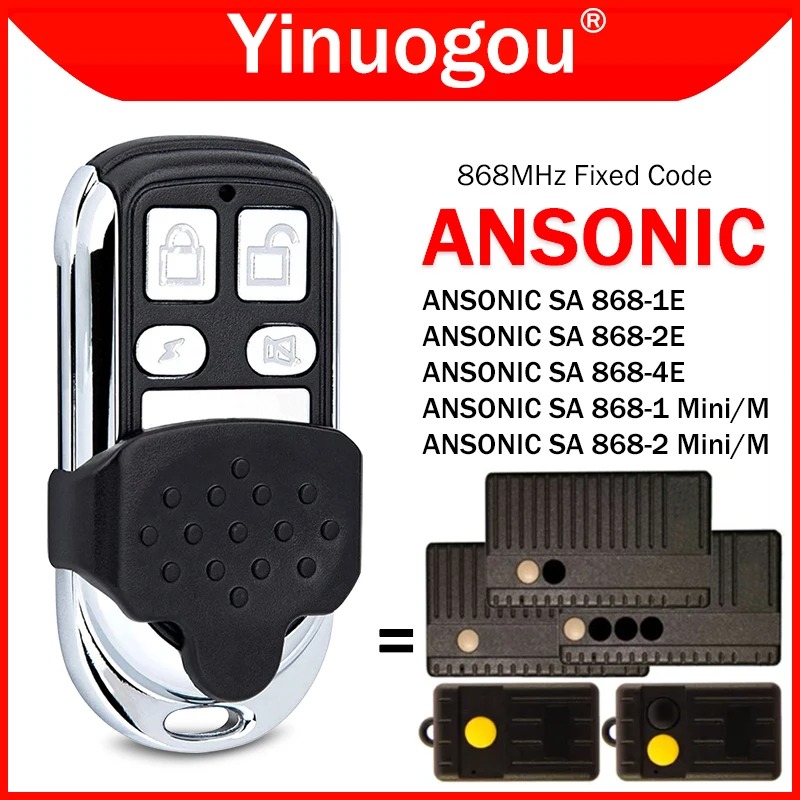 

ANSONIC SA 868 868-1E 868-2E 868-4E 868-1 868-2 Garage Door Remote Control Duplicator 868MHz Fixed Code Gate Garage Door Opener