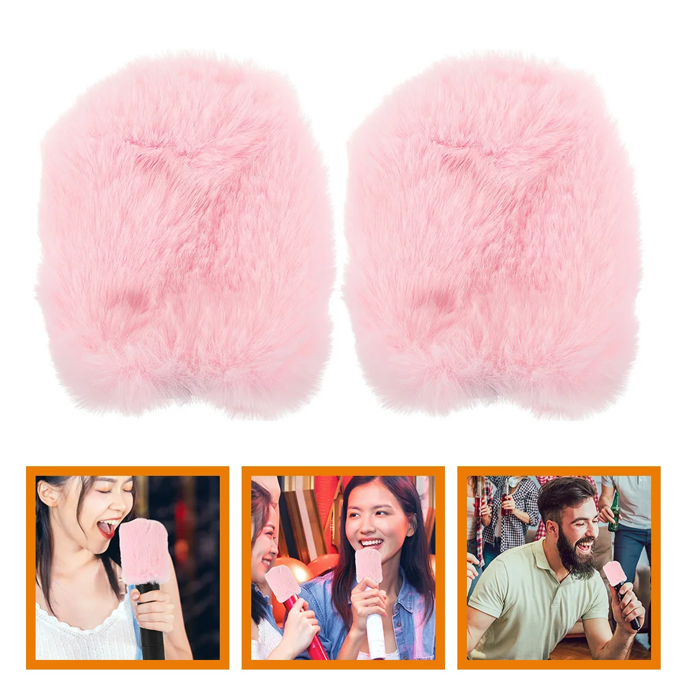 

2 Pcs Microphone Cover Windscreen Muff Fur Pop Filter Furry Shield Accessories Outdoor