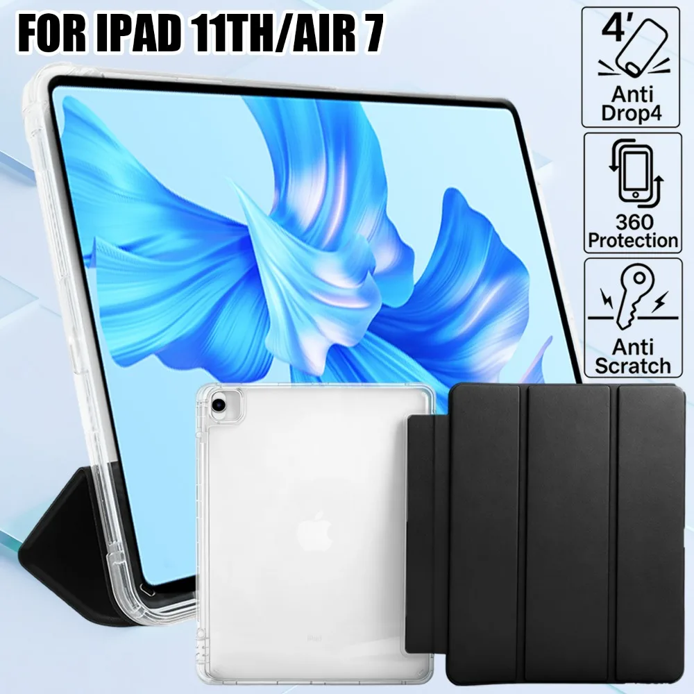 For IPad 11 Tablet Case 11 Inch Auto Wake Stand Tablet Cover for IPad Air 7 11inch/13inch Magnetic Case with Hidden Pencil Slot