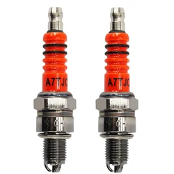 2PCS A7TJC Red Spark Plug For GY6 50cc 125cc 150cc Dirt Bike Moped Scooter ATV Go Kart 3 Electrode
