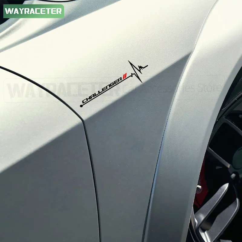 2 Pcs Creative Window Sticker Fender Hood Trunk Reflective Vinyl Decal For Dodge Challenger SRT8 392 Demon 2023 Accessories SRT view 4