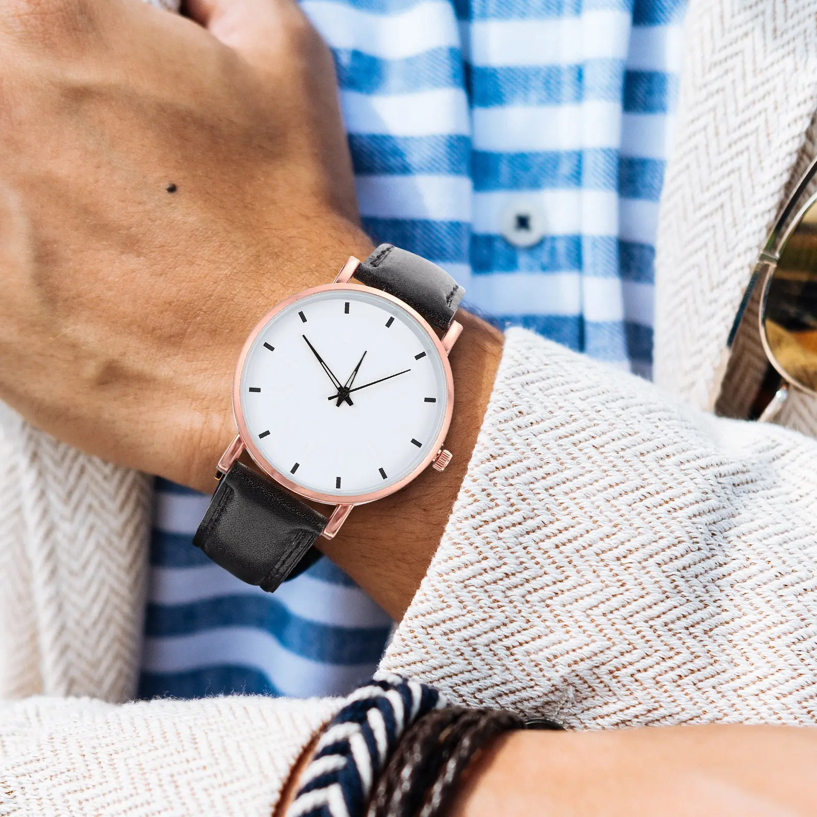 

Элегантные тонкие кварцевые часы для мужчин, модные деловые наручные часы, повседневный дизайн ремешка, точное отображение времени, удобные в носке