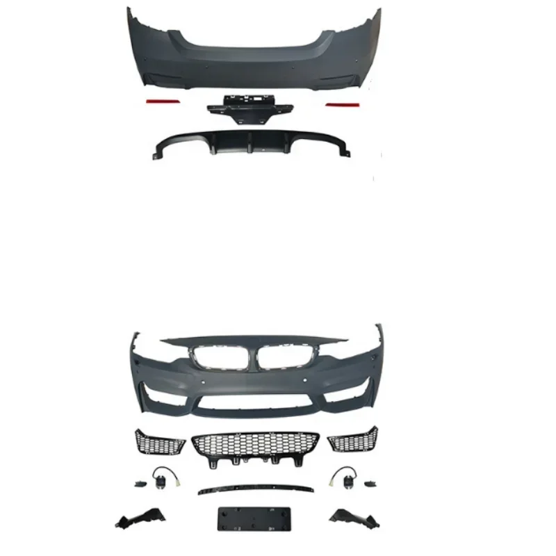 طقم هيكل السيارة لـ 4 سلسلة F32 F36 2013 2014 2016 2017 2018 2019 2020 الترقية إلى تنورة تجميع المصد الأمامي + الخلفي M4