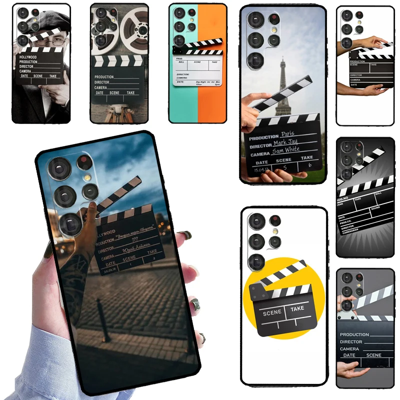 Film Clapperboard Clapper Board Case For Samsung Galaxy S21 S22 Ultra S8 S9 S10 Plus Note 10 Note 20 Ultra S20 FE Cover