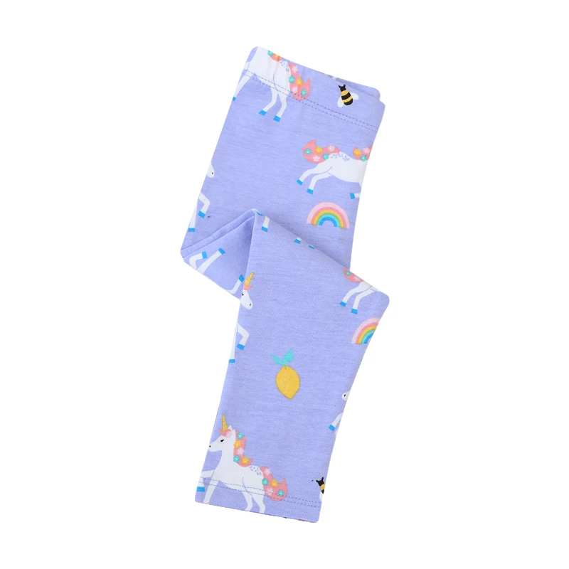Little maven Toddler Baby Girls Kids Clothes 2024 Autumn Pants Cotton Trousers Cartoon Unicorn Children\'s Clothing Leggings