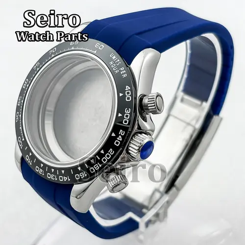 39MM Sapphire Glass Watch Case Rubber Strap Rose gold Silver Watch Accessories Parts for Daytona VK63 Movement Men 29.5MM Dial - Image 9