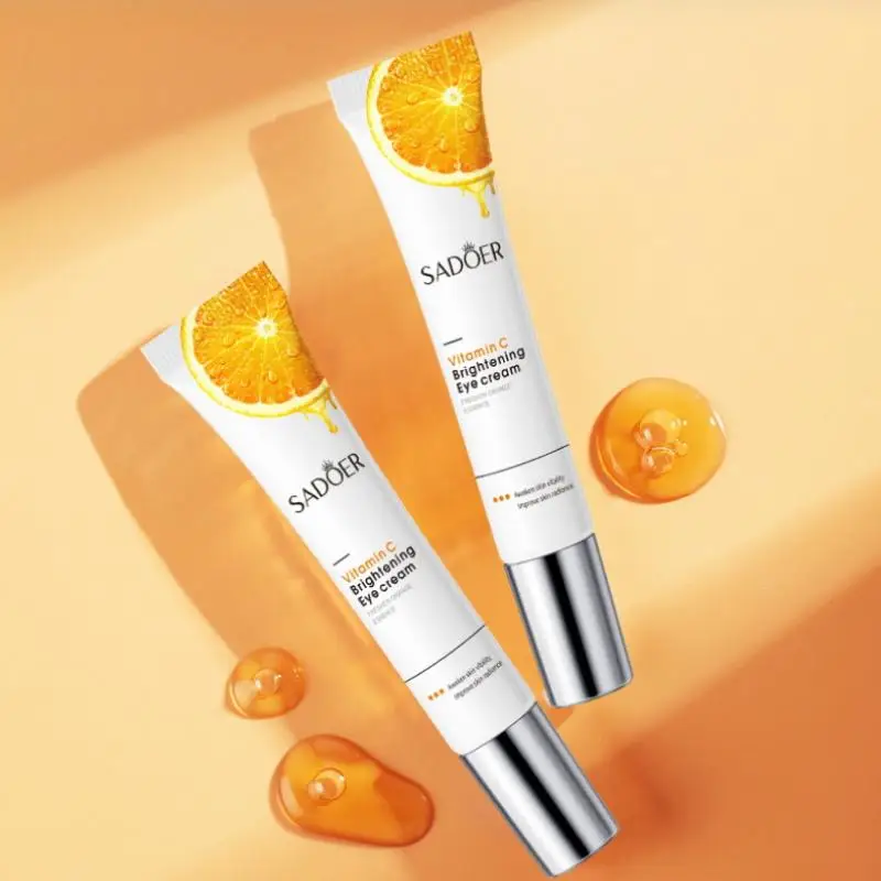 New SADOER 20g Vitamin C Eye Cream Firming Moisturizing Brightening Anti Dark Circles Eye Bags Anti-puffiness Beauty Eyes