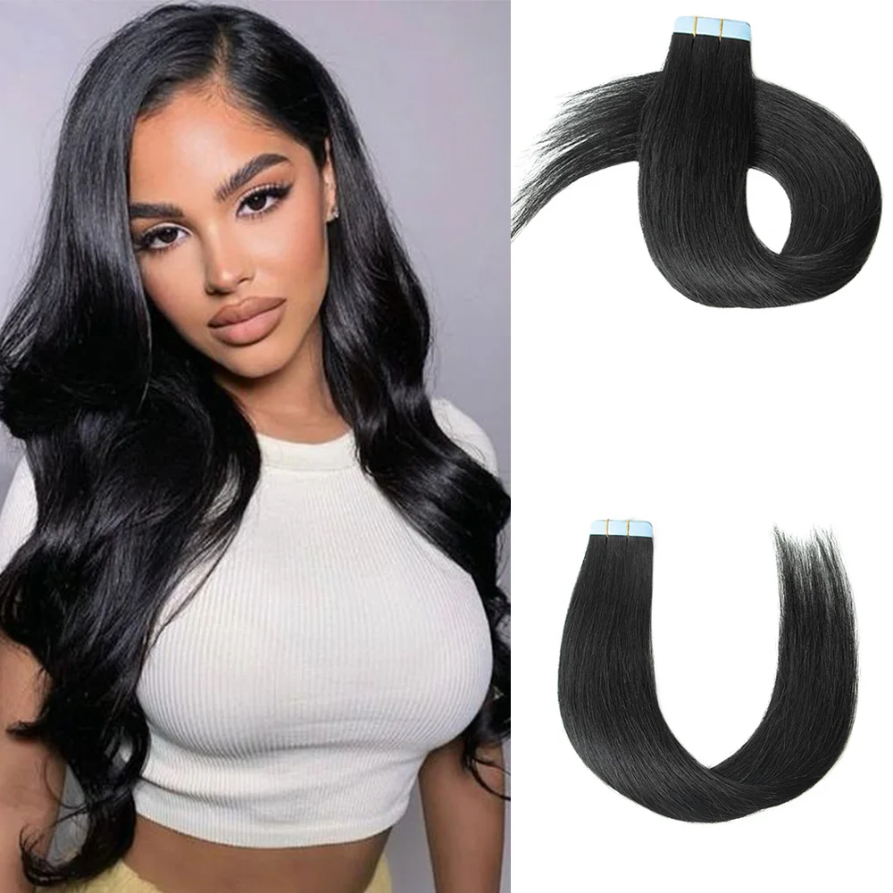14inches Straight Tape in Human Hair Extensions Brazilian Real Hair Seamless Natural Black Brown Blonde Tape Ins Hair 20pcs/Pack