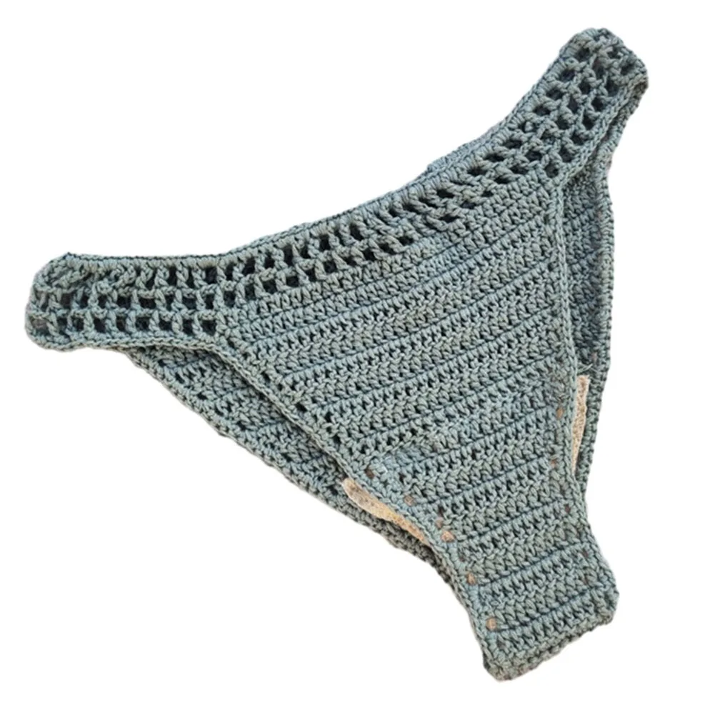 Bikini Unterwäsche Frauen Strand Strand tragen Club bequeme Baumwolle Material Baumwolle für den Urlaub hand gestrickt Design