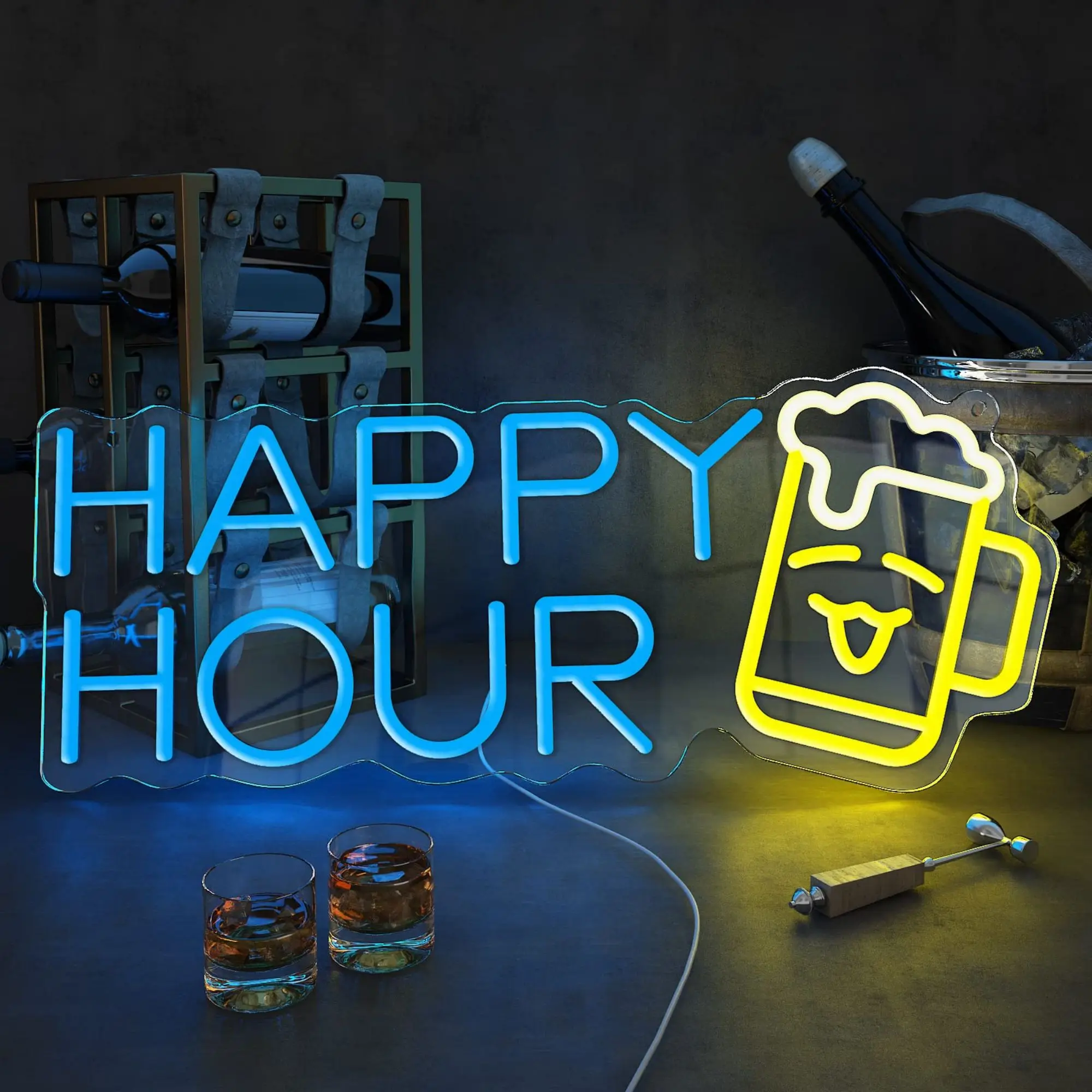 

Неоновая вывеска Happy Hour, Настенный декор, USB светодиодный вывеска для пива, бара, отеля, кафе, паба, клуба, спальни, гостиной, украшение для дня рождения