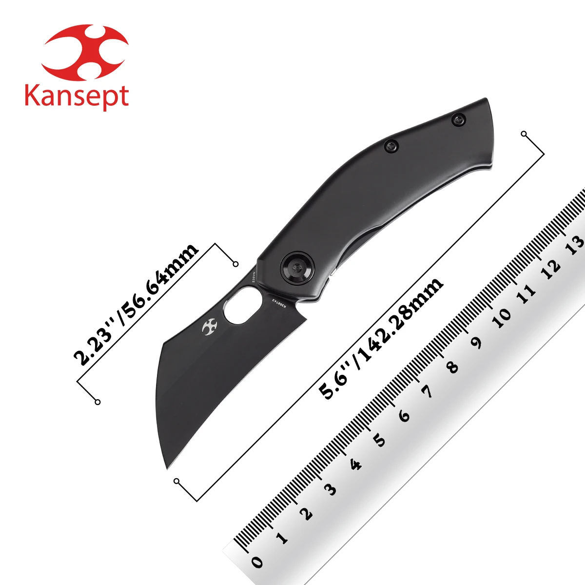 

Kansept Osprey K2087A3 Black Coating CPM S35VN+Black Anodized Titanium Recurved Hawksbill Blade Folding Knife Useful for Camping