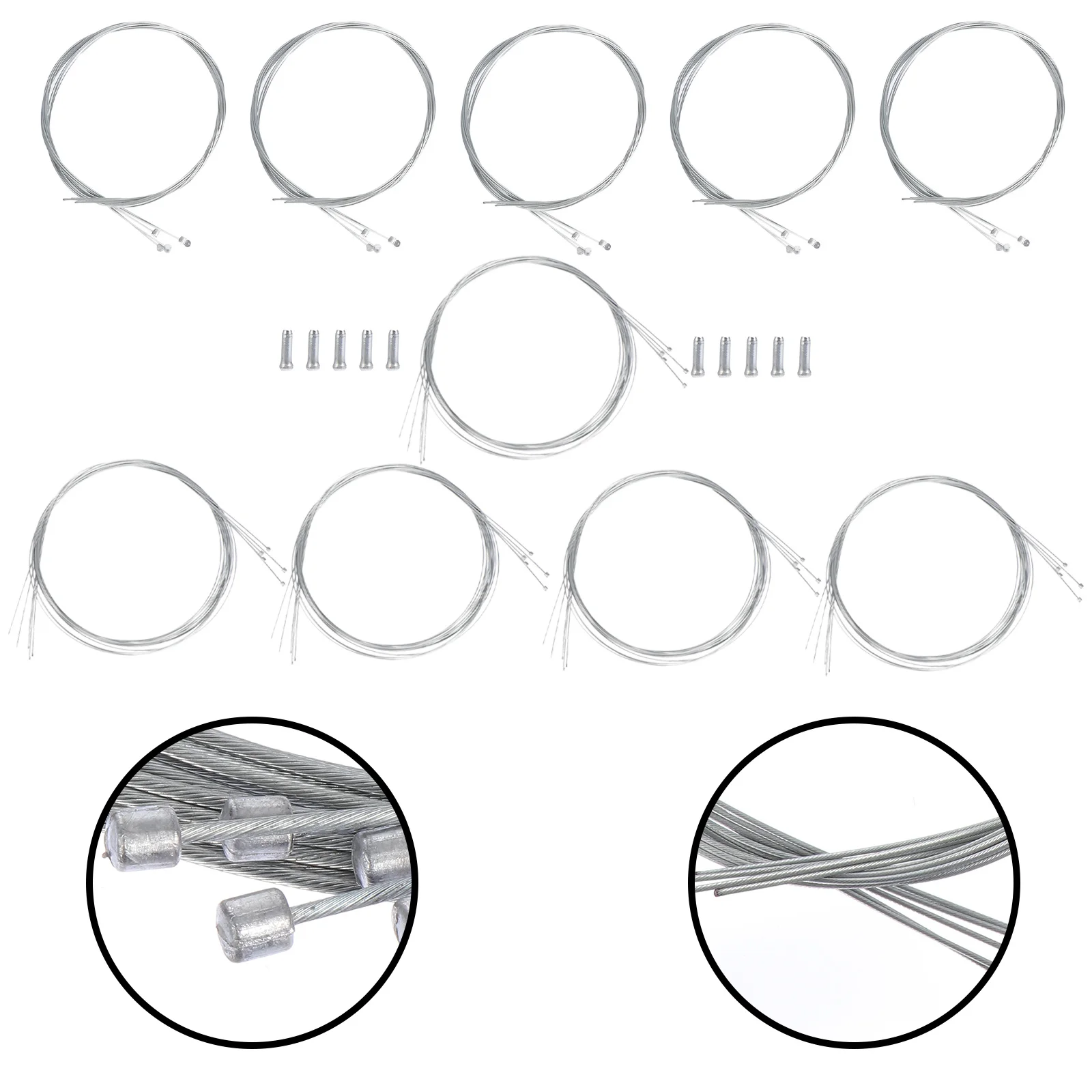 

5 set Bicycle Wire Core Kit 5 Colors Brake Gear Shift Cable For Mountain Road Bike Replacement Durable Galvanized Steel Aluminum