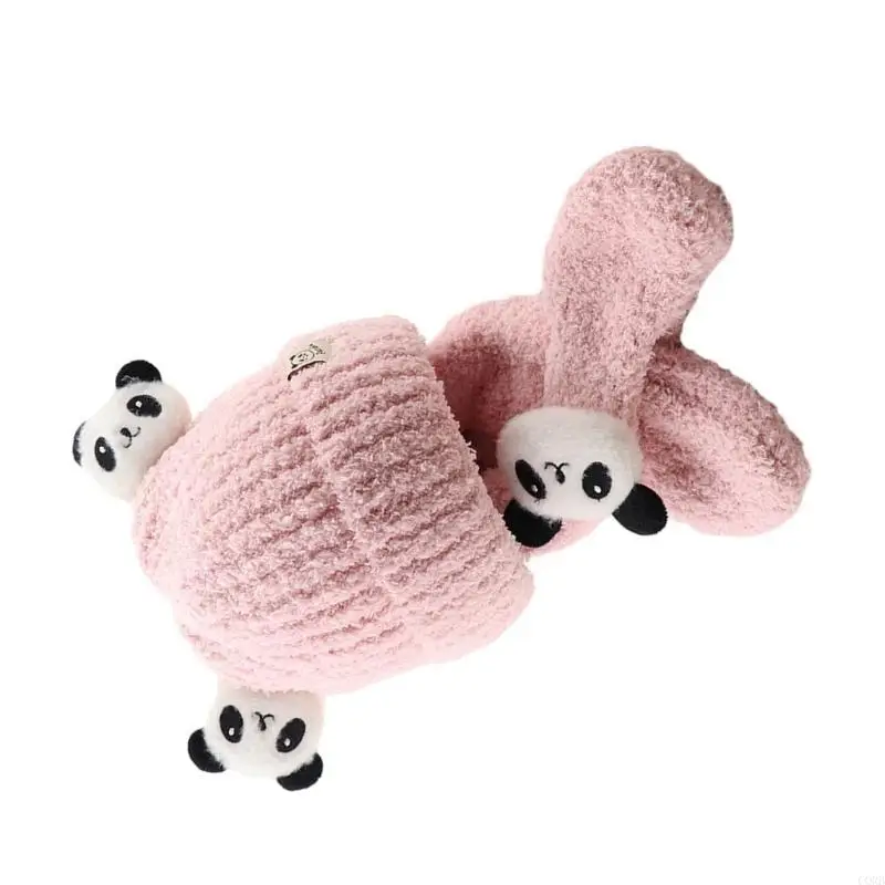 CORB 2Pcs Kids' Hat Scarf Set Autumn Winter Warm Neck Scarf with Matching Beanie Cap Fashionable Cartoon Bonnet Neckerchief