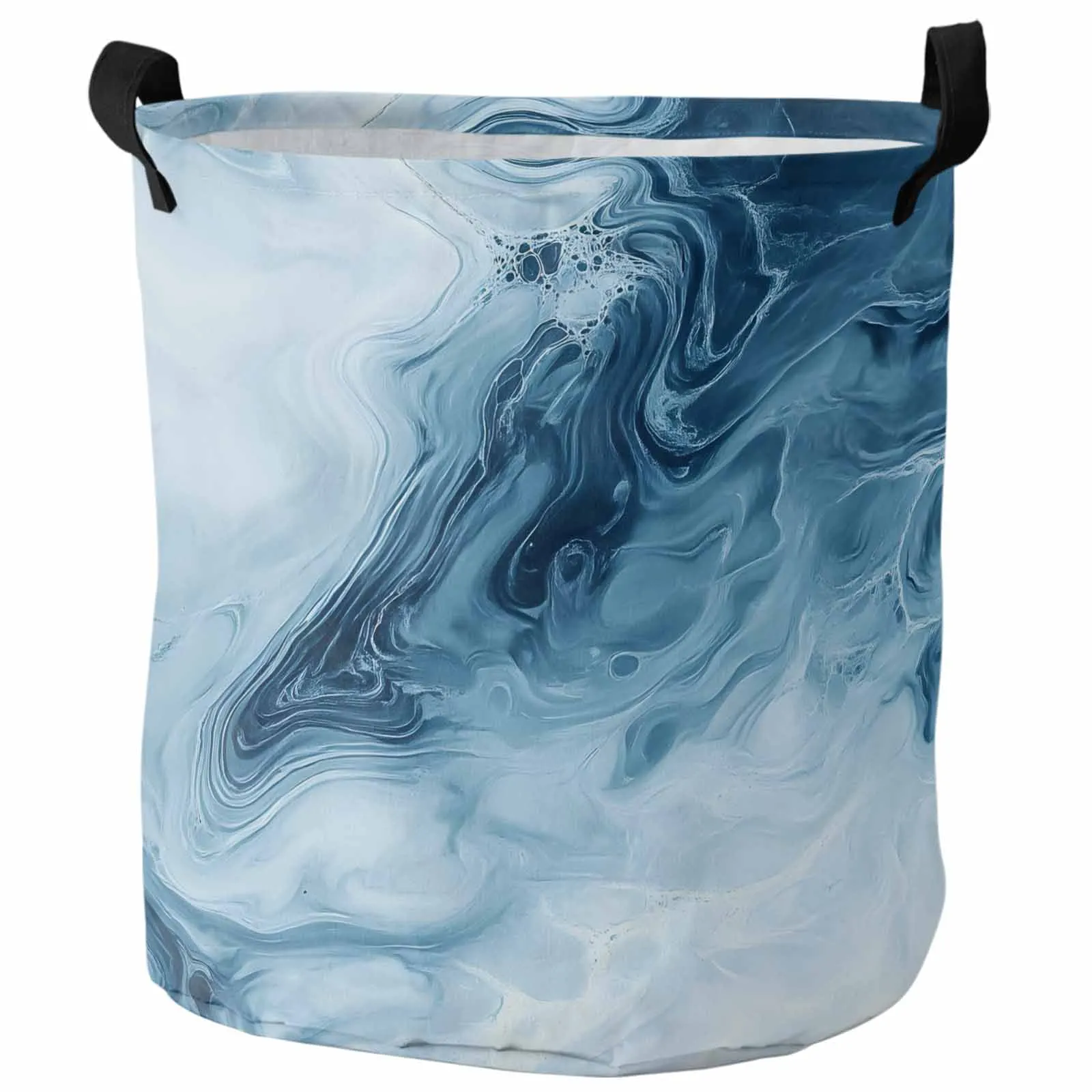 

Modern Waves Marble Texture Dirty Laundry Basket Foldable Waterproof Home Organizer Clothing Children Toy Storage Basket