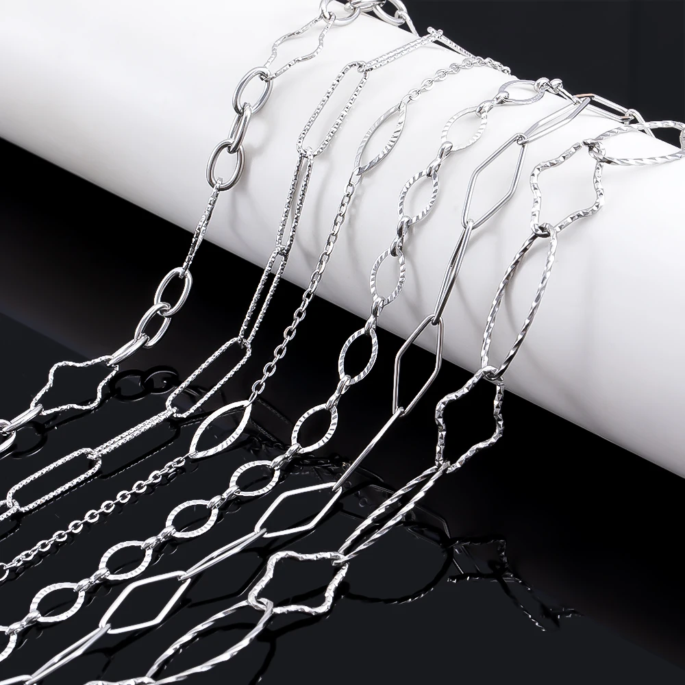 2 meter roestvrijstalen framekettingen voor doe-het-zelf mannen hiphopstijl sieraden maken ketting armband tas ketting materialen geen vervaging