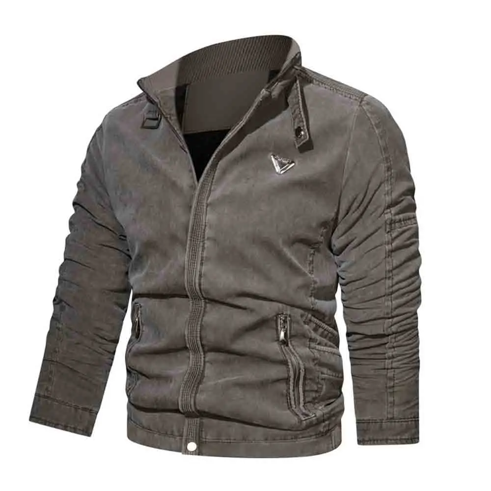 

spring autumn new solid color casual jacket men's tooling zipper jacket tactical military jacket