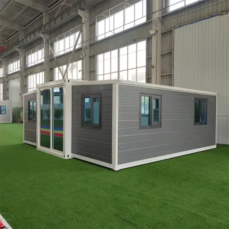 Maison conteneur élargie pliable à construction rapide, salle de vacances préfabriquée avec salle de bain, petite maison préfabriquée, maison Mobile de 20 pieds 40 pieds