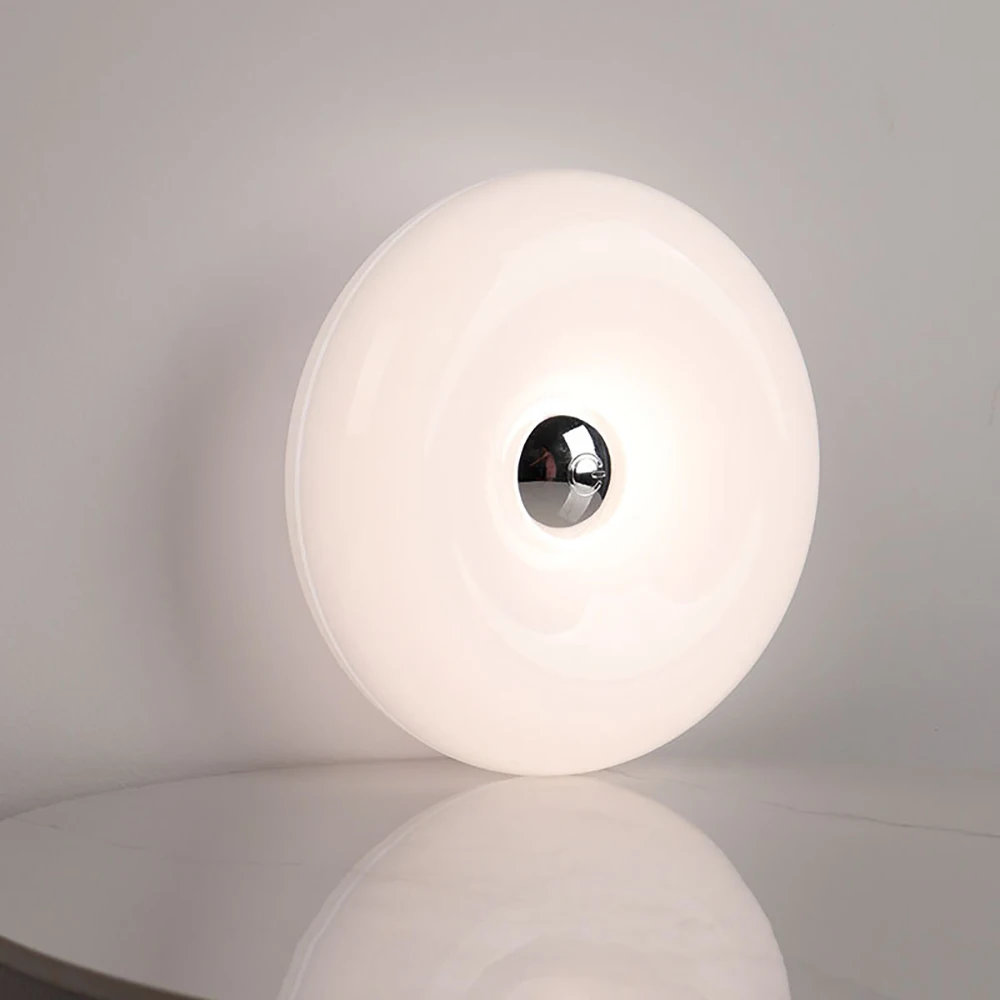 

Modern design doughnut-shaped LED wall light/table lamp with durable shade USB-powered, three-colour dimmable bedside lamp