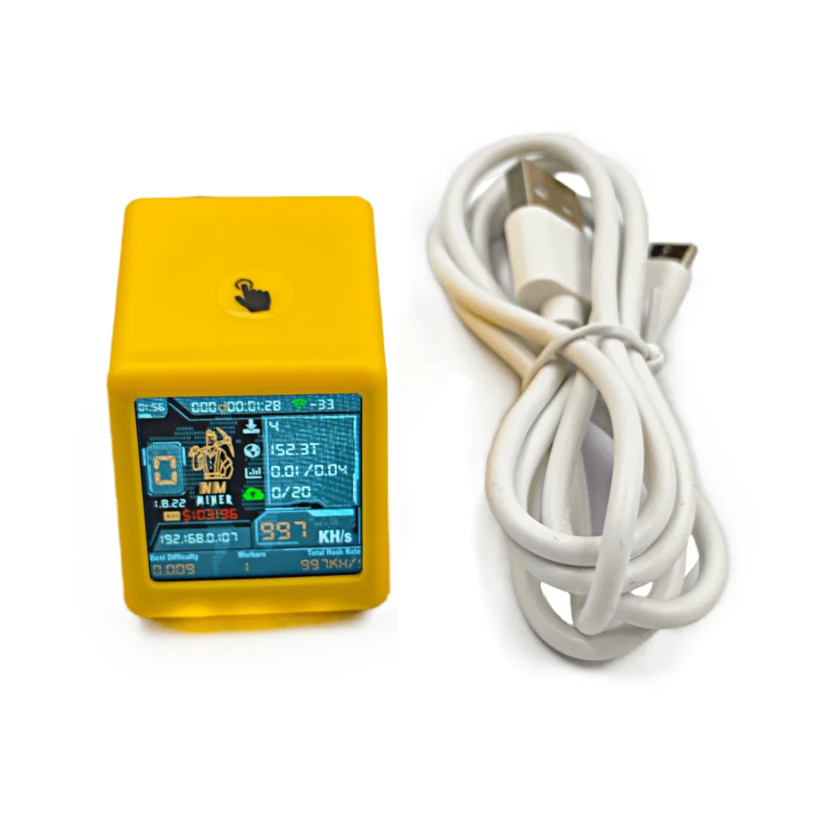 NMMiner تلفزيون ذكي ملون 1000KH/s Bitcoin Miner ESP32 BTC SOLO اليانصيب ساعة سطح المكتب الصامتة-هدية ذكية لعشاق التكنولوجيا