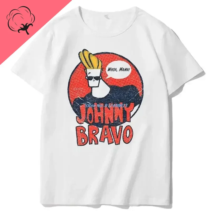 Johnny Bravo Classic graphic t shirts  Tops Tee Unisex short sleeve t-shirts Summer Harajuku O-neck t shirts Men's clothing