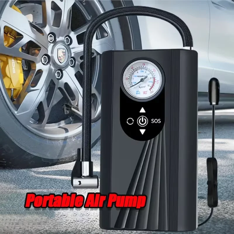 Electric Air Compressor Quick Inflating Handheld Air Pump High Precision Motorcycle Tyre Inflator for Motorbike Auto Bicycle