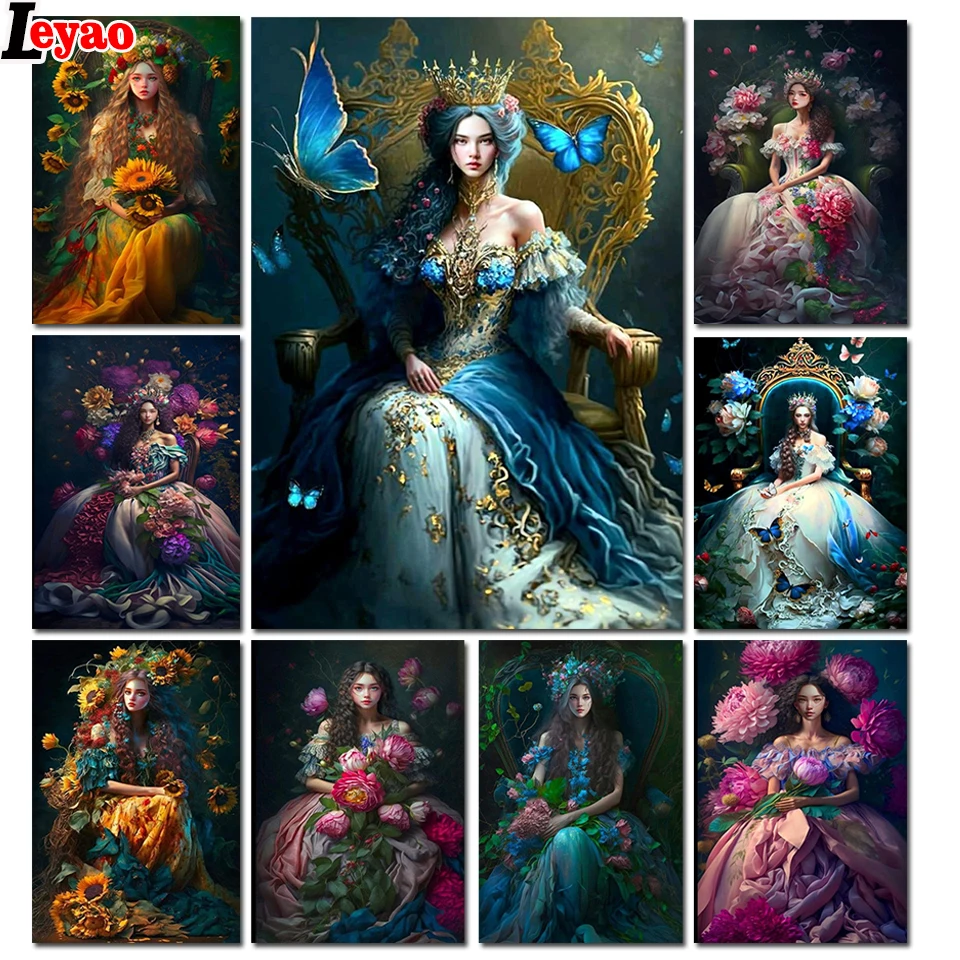 

Full Drills 5D Diy Diamond Painting Peony Sunflower Flowers Woamn Diamond Moisac Elegant Bride Emboridery Jewelry Cross Stitch