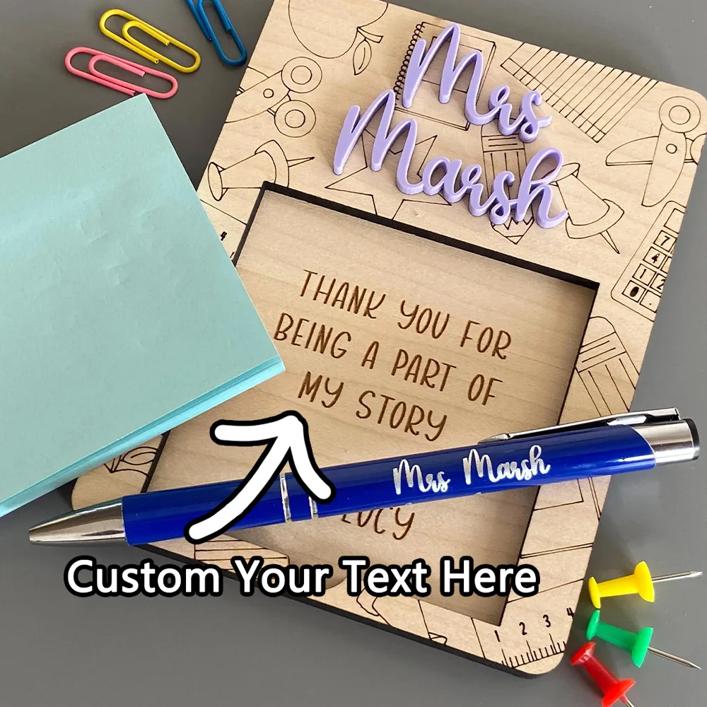 Customize a personalized wooden and acrylic notepad holder, suitable for teachers and teaching assistants, custom notepad holder