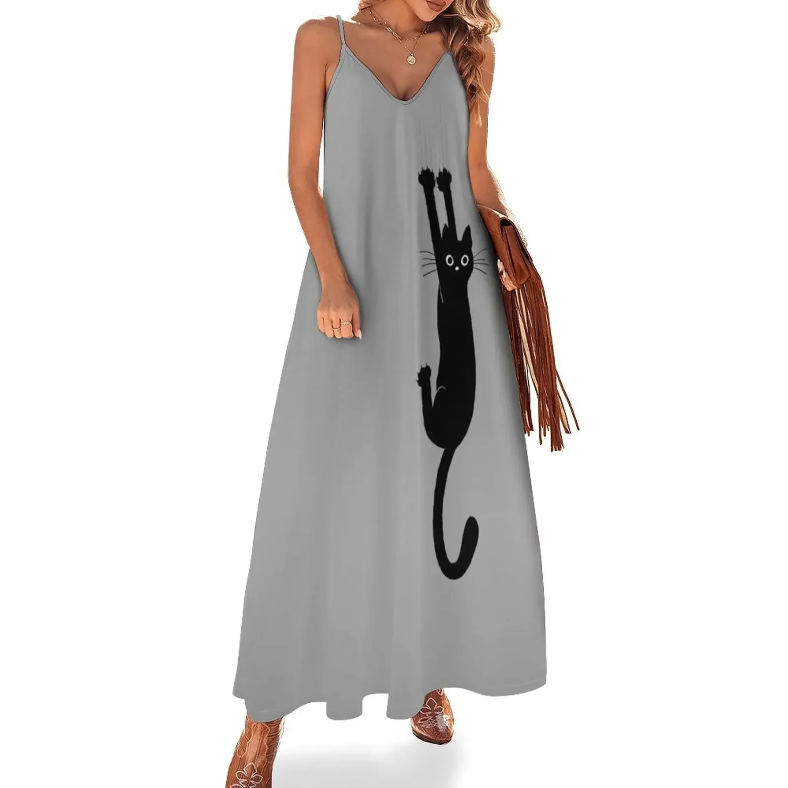 

Black Cat Holding On Sleeveless Dress women's elegant loose dresses summer women's suit Dress