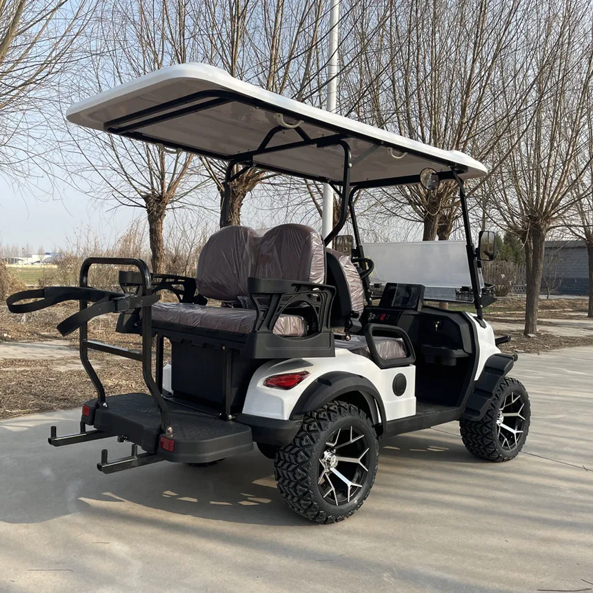 Electric Golf Cart With Dash Board With Entertainment Function Touch Display Screen With Apple Carplay Golf Cart Model E 4 Seat