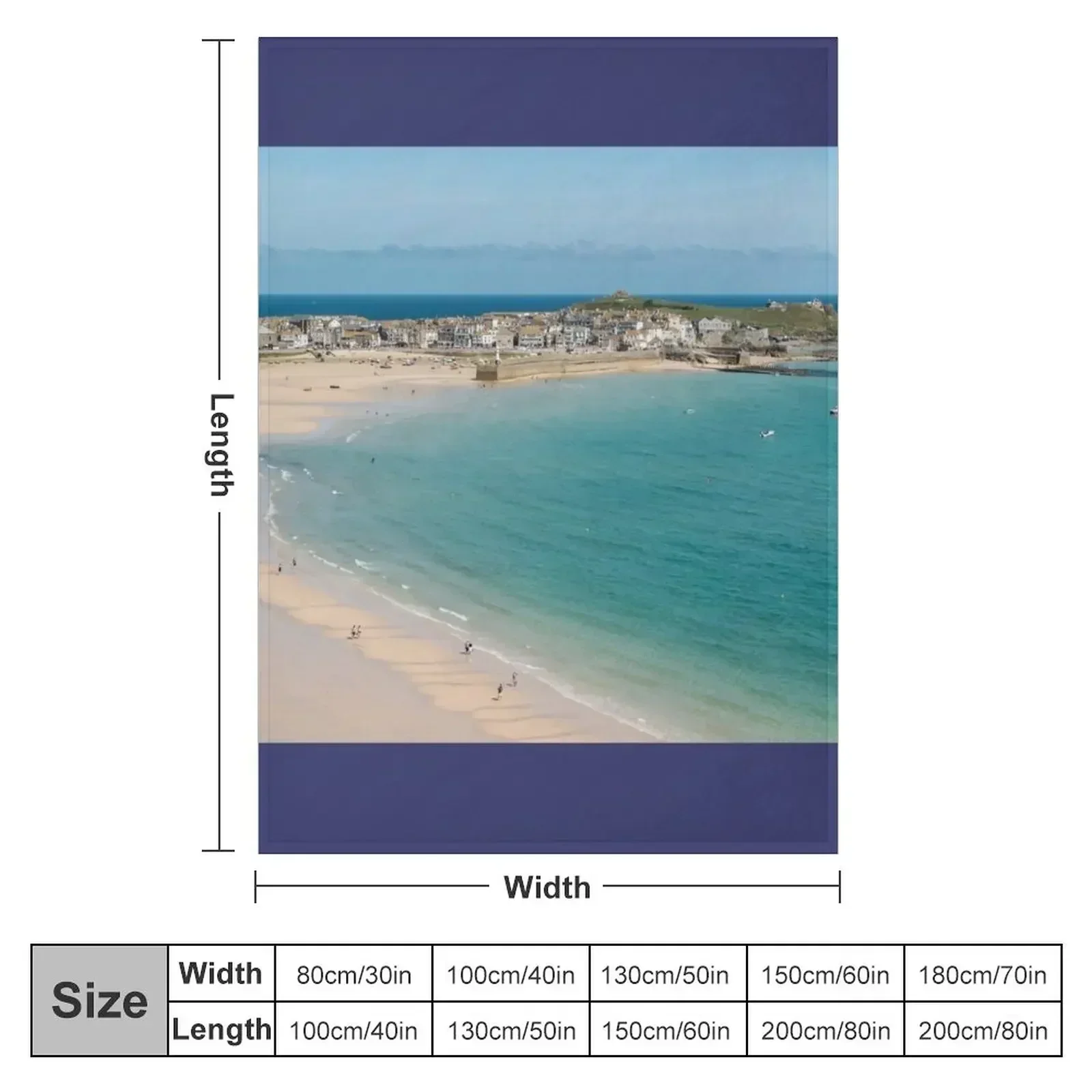 New St Ives panorama Throw Blanket couch cozy soft plush fuzzy picnic outdoor blanket