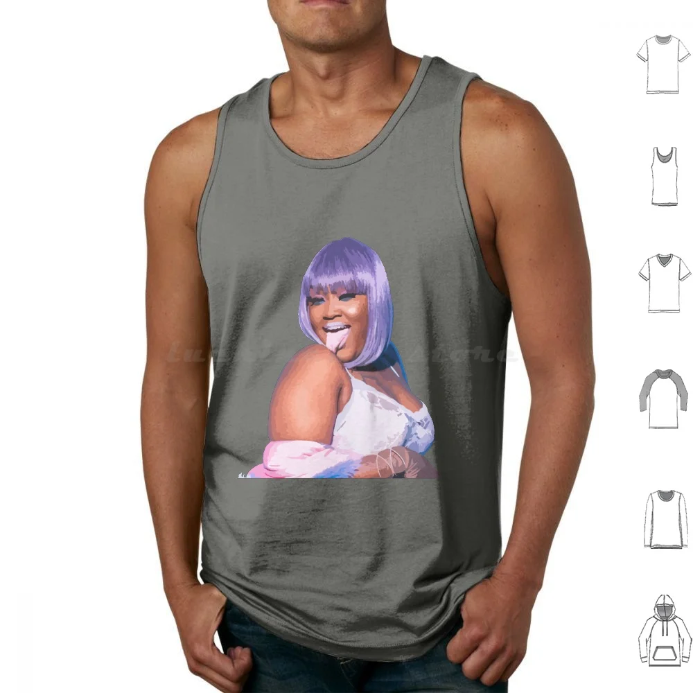 Cupcakke Tank Tops Vest Sleeveless Cupcakke Music Rapper Pop Rap Brooke Candy Charli Xcx Cupcake Queen Pink Vagina Xcx 90s