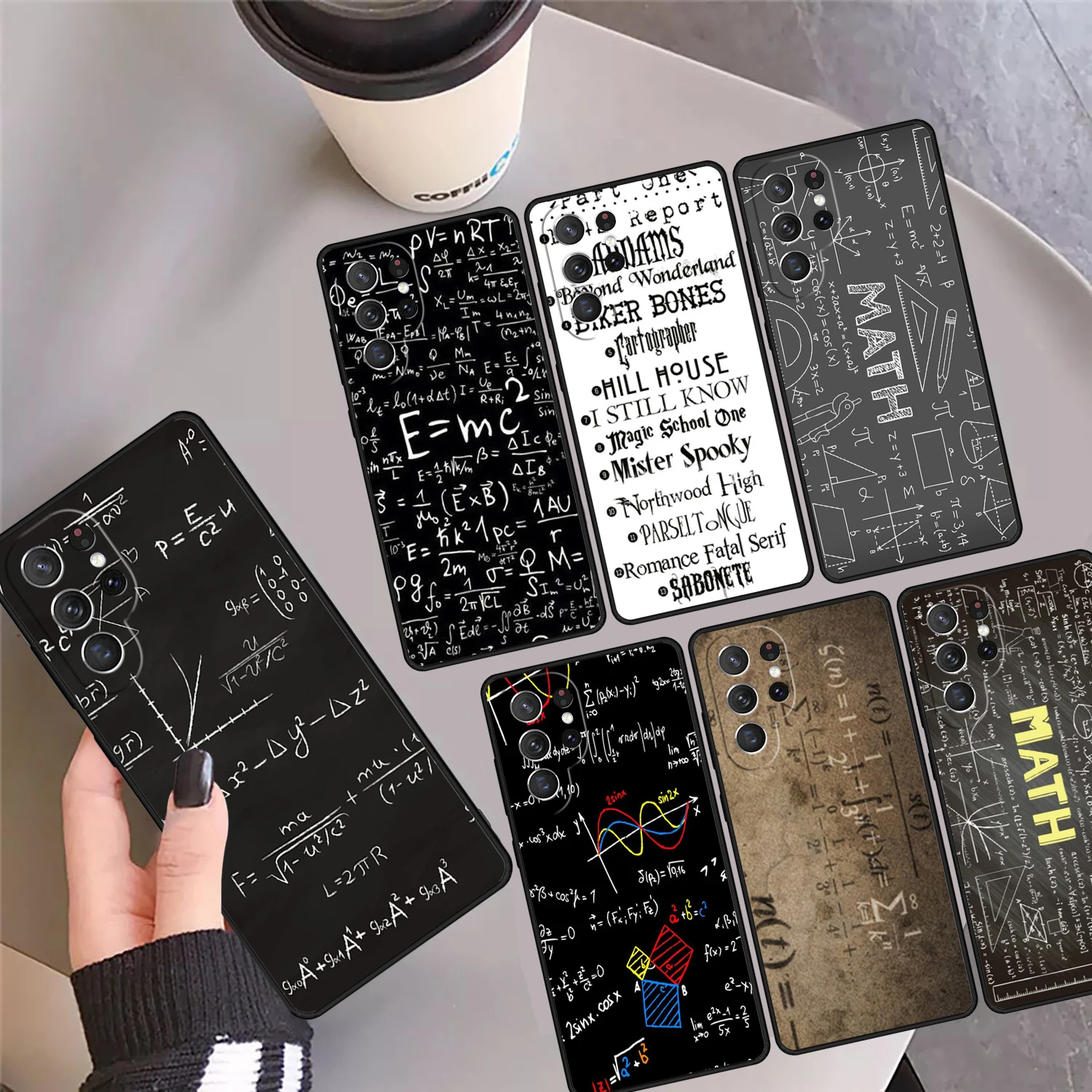 

Чехол для телефона с математическими формулами резиновых уравнений для Samsung Galaxy S24 S25 Ultra 23 S22 Plus S21 FE S20 Note 10 Pro 20