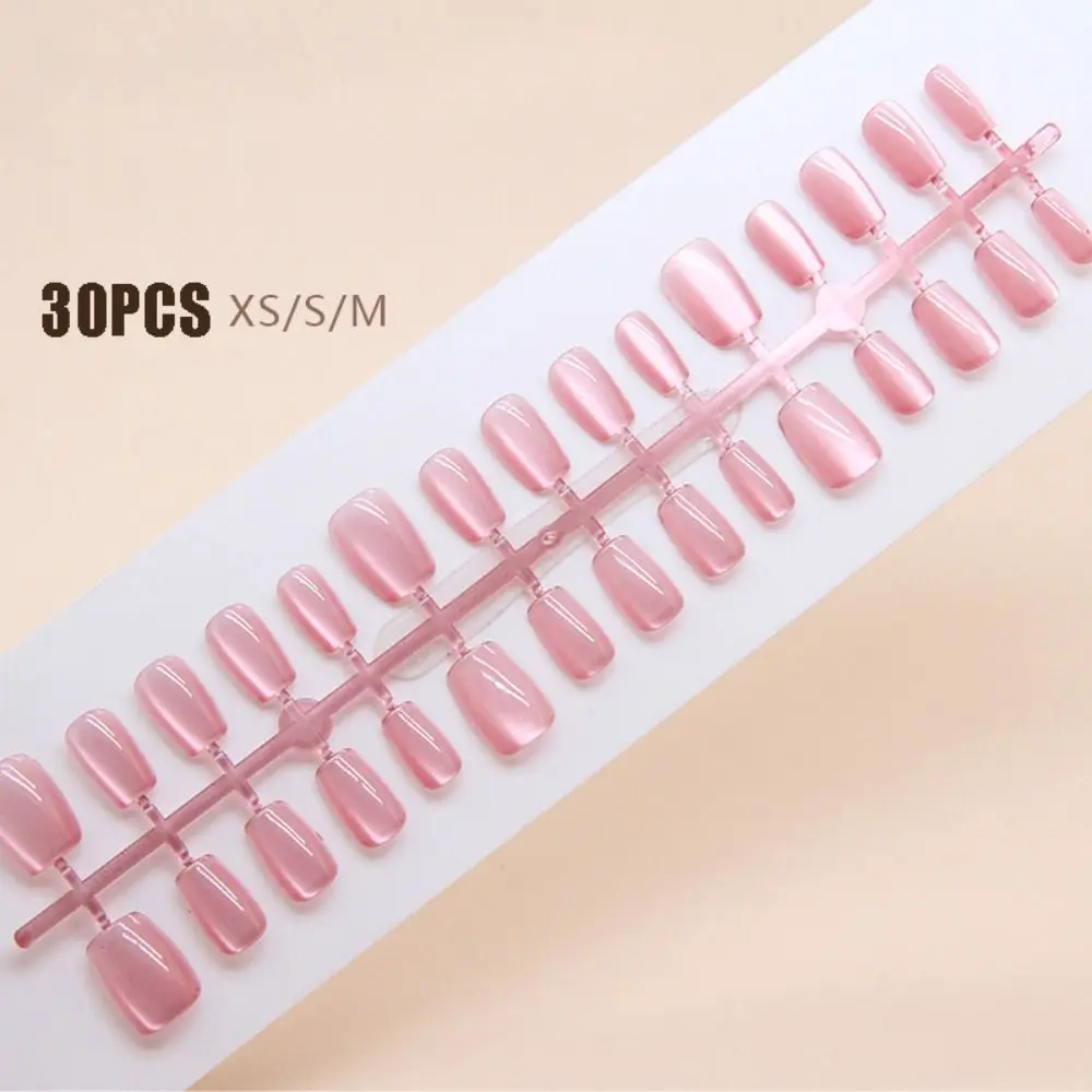 24 Uds nuevas uñas postizas cortas de bailarina brillante Rosa Azul falso Nials francés cubierta completa prensa en uñas DIY