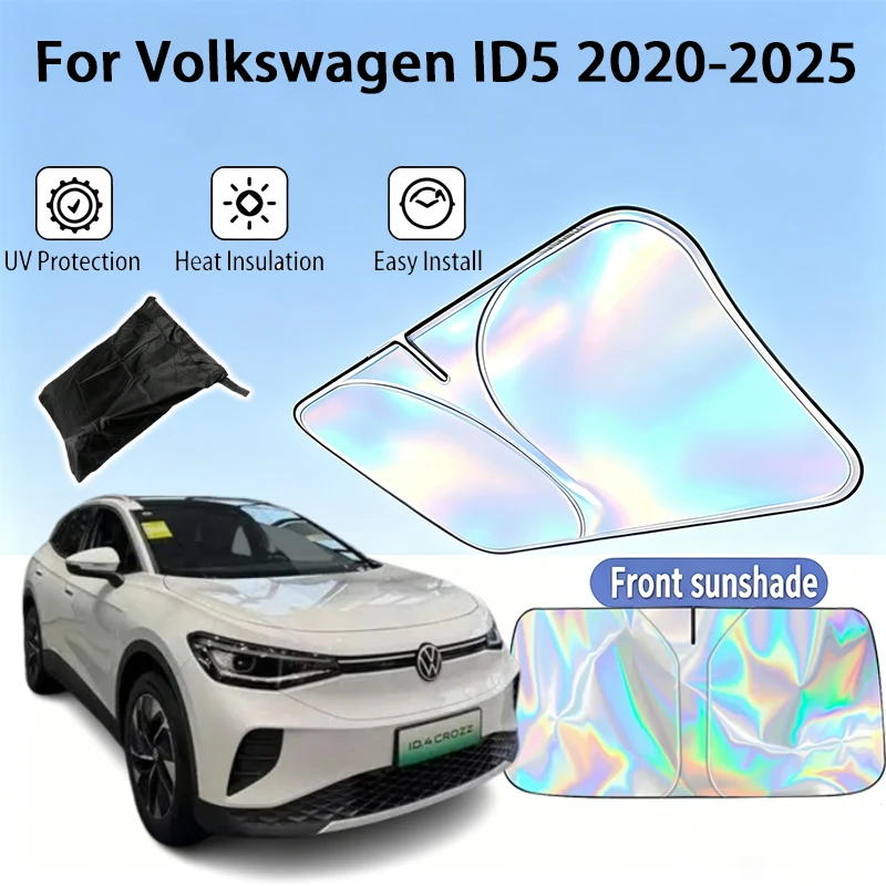 

For Volkswagen ID5 2020-2025 Windshield Sun Shade Foldable UV Reflective Front Window Sun Protection Cover Accessories