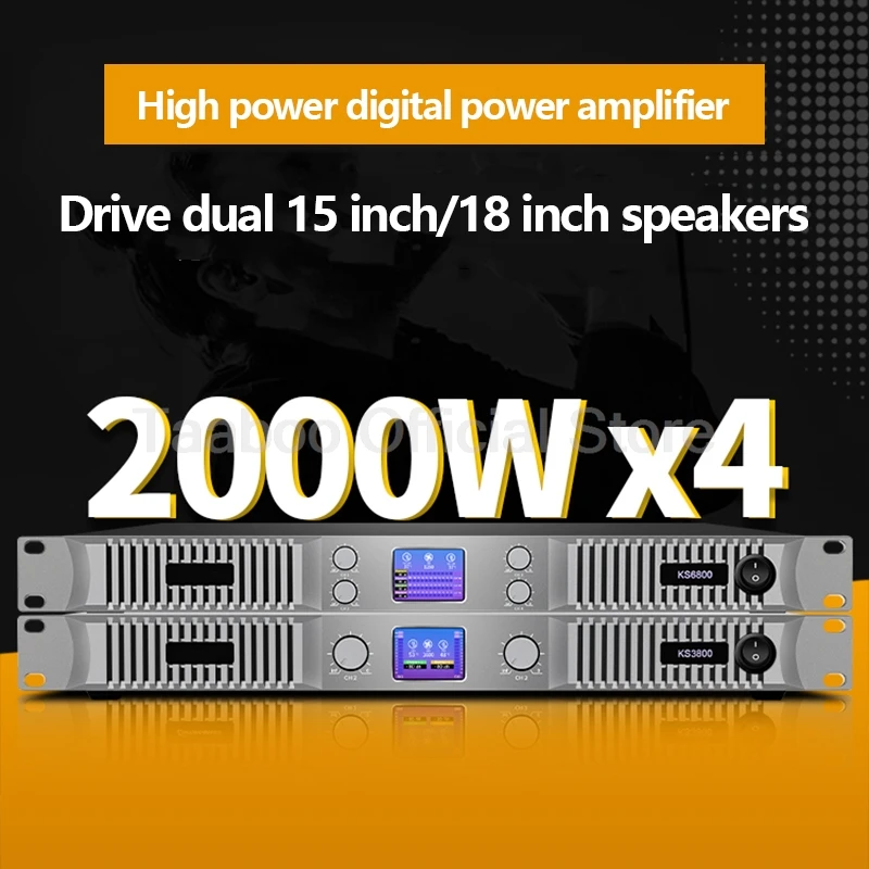 2000W High Power Professional Sound Amplifier Digital Hifi Audio Amplifier Speaker KTV Stage Home Theater Subwoofer Amplifier