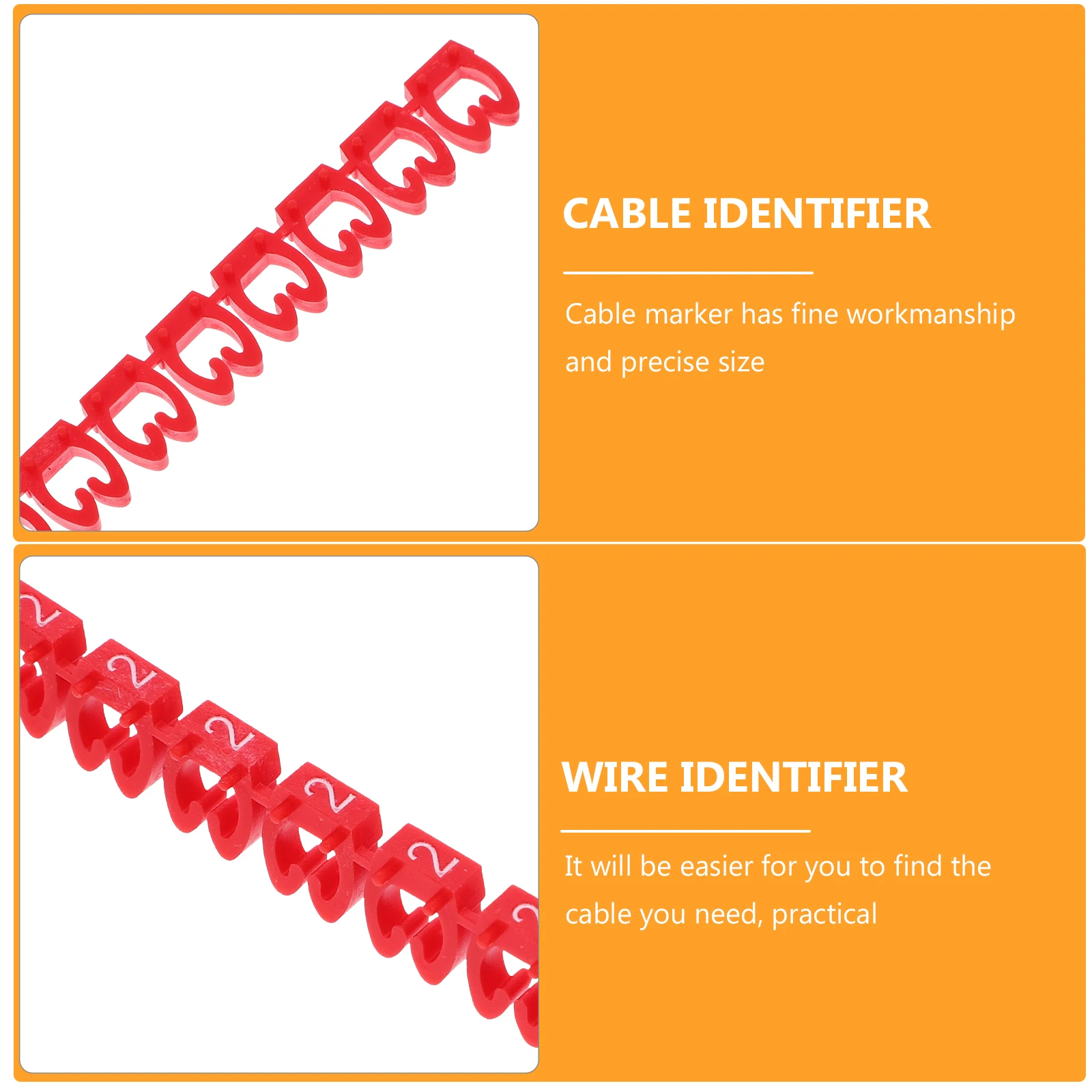 

100Pcs Colorful Numeric Cable Wire Markers Clip-on Plastic Number Labels Wire Identifier Electrical Cable Identification Tags