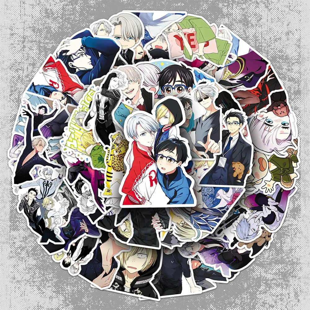 10/30/50 piezas de dibujos animados de anime YURI!!! Pegatinas de ICE, Adhesivos Decorativos Geniales, Pegatinas DIY para Motocicleta, Teléfono, Equipaje, Pegatinas de Manga, Juguete Clásico